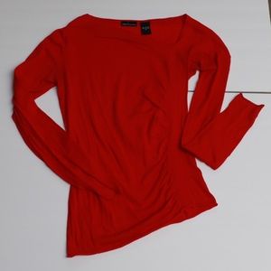 Victoria's Secret Asymmetric Ruched Red Sweater M